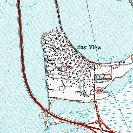 Topographic Map of Village of Bay View, OH