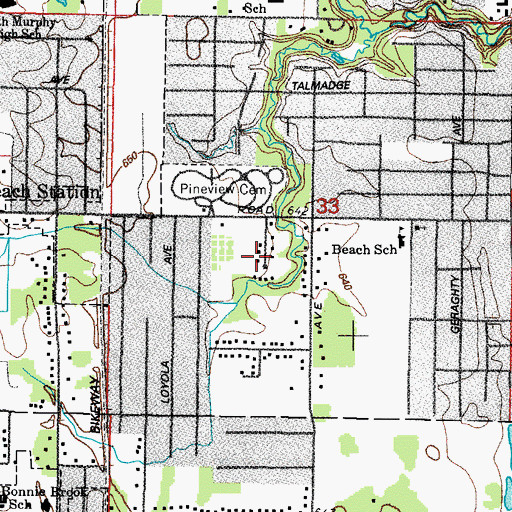 Topographic Map of Village of Beach Park, IL