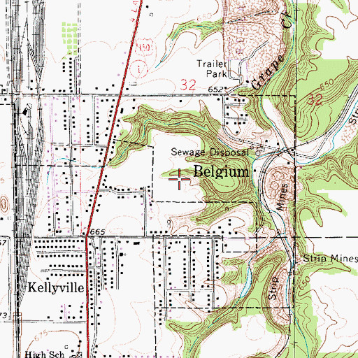 Topographic Map of Village of Belgium, IL