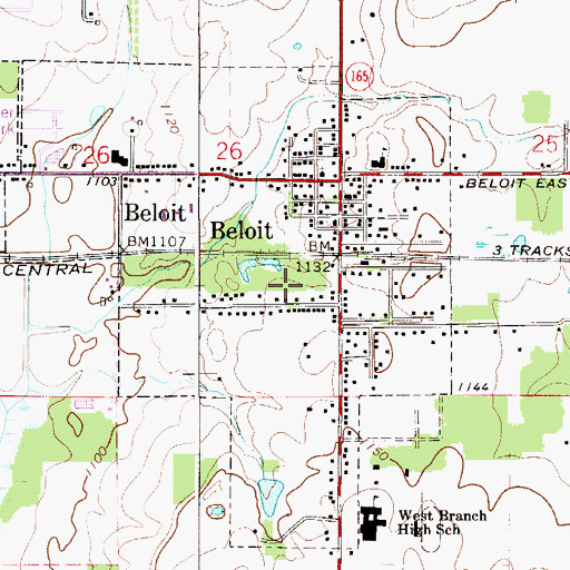 Topographic Map of Village of Beloit, OH