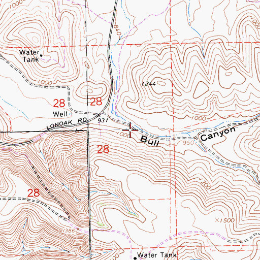 Topographic Map of Bull Canyon, CA