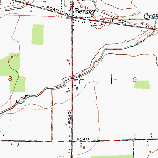 Topographic Map of Village of Berkey, OH
