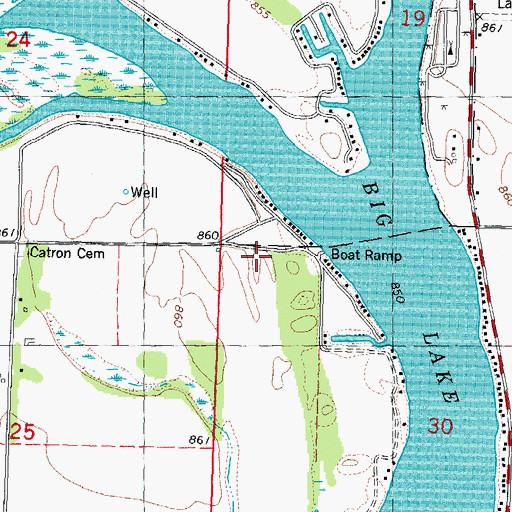 Topographic Map of Village of Big Lake, MO