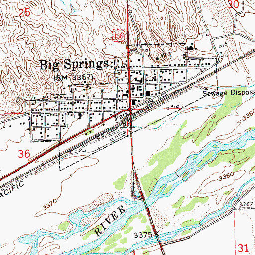 Topographic Map of Village of Big Springs, NE
