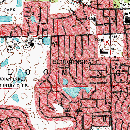 Topographic Map of Village of Bloomingdale, IL