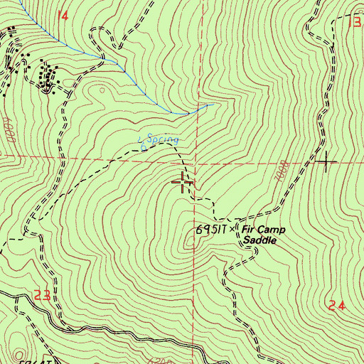 Topographic Map of Bull Run Cattle Drive, CA