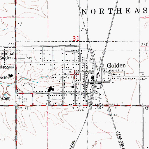 Topographic Map of Village of Golden, IL