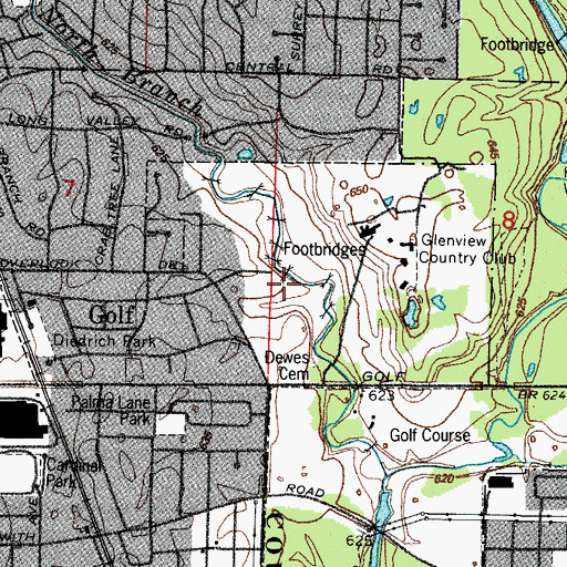 Topographic Map of Village of Golf, IL