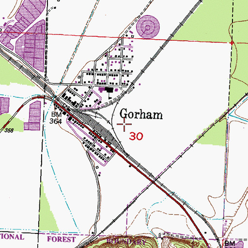 Topographic Map of Village of Gorham, IL