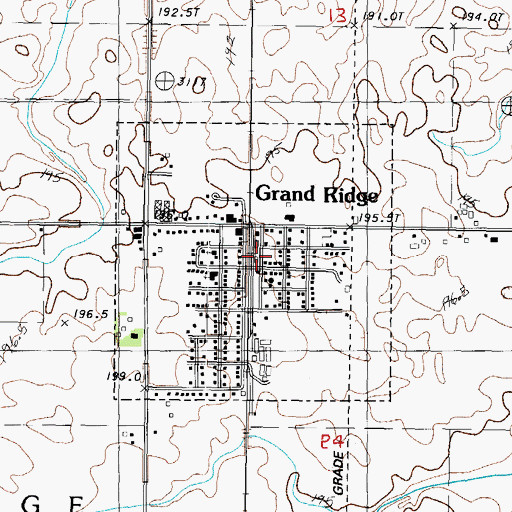 Topographic Map of Village of Grand Ridge, IL