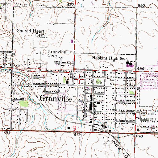 Topographic Map of Village of Granville, IL