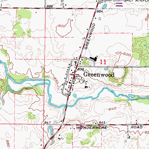 Topographic Map of Village of Greenwood, IL