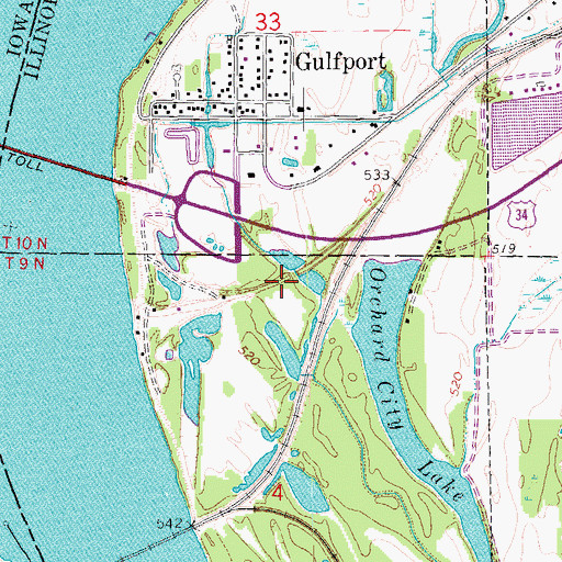 Topographic Map of Village of Gulf Port, IL