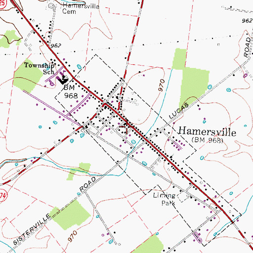 Topographic Map of Village of Hamersville, OH