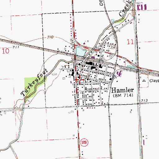 Topographic Map of Village of Hamler, OH