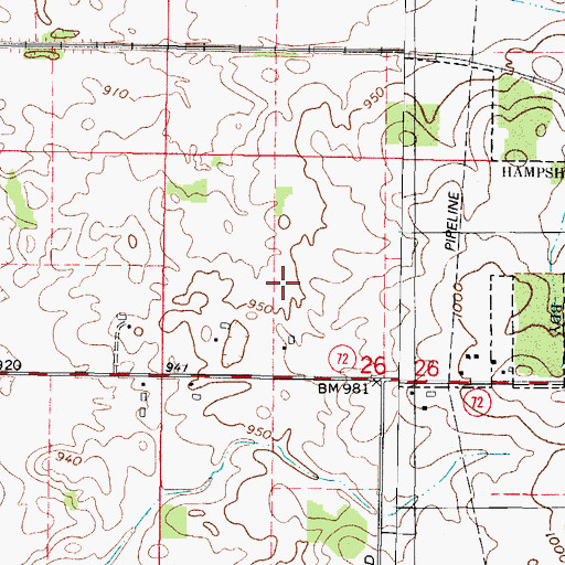 Topographic Map of Village of Hampshire, IL