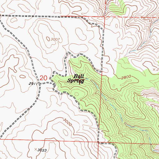 Topographic Map of Bull Spring, CA