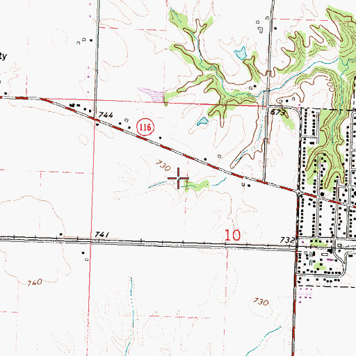 Topographic Map of Village of Hanna City, IL