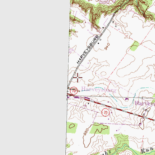 Topographic Map of Village of Harveysburg, OH