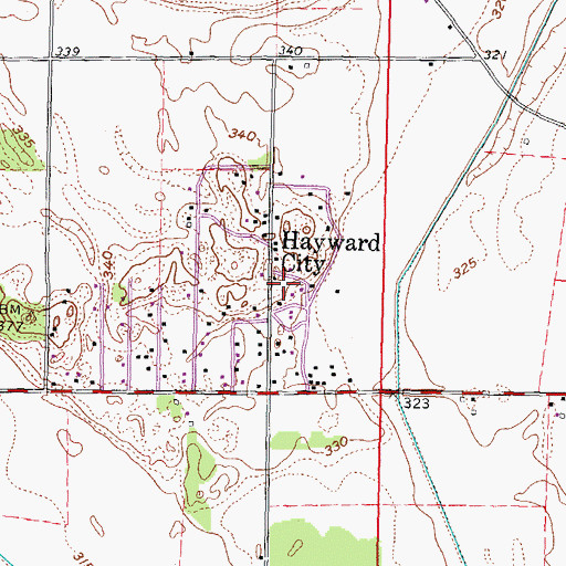 Topographic Map of Village of Haywood City, MO
