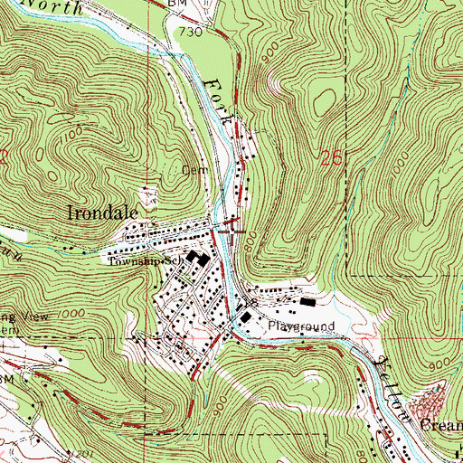 Topographic Map of Village of Irondale, OH