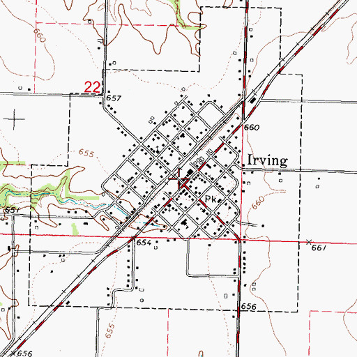 Topographic Map of Village of Irving, IL