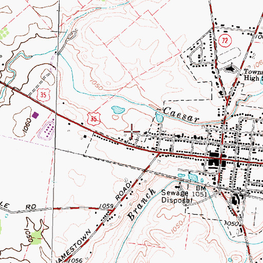 Topographic Map of Village of Jamestown, OH