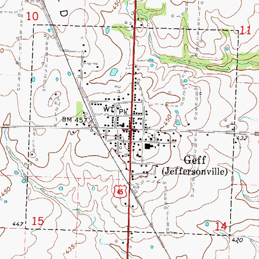 Topographic Map of Village of Jeffersonville, IL