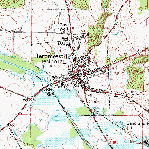Topographic Map of Village of Jeromesville, OH