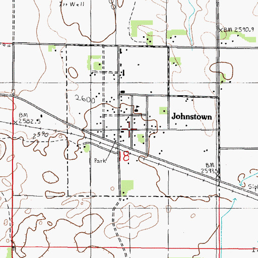 Topographic Map of Village of Johnstown, NE