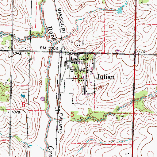 Topographic Map of Village of Julian, NE