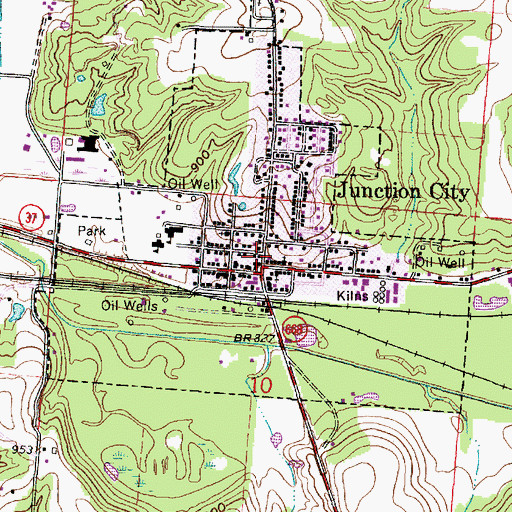 Topographic Map of Village of Junction City, OH