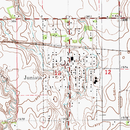 Topographic Map of Village of Juniata, NE