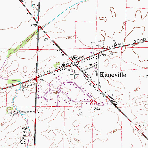 Topographic Map of Village of Kaneville, IL