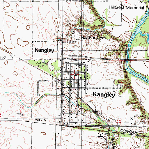 Topographic Map of Village of Kangley, IL