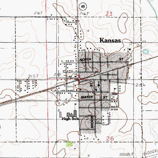 Topographic Map of Village of Kansas, IL