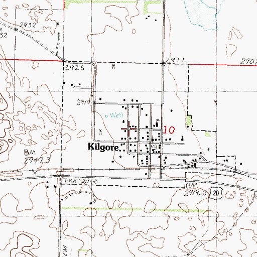 Topographic Map of Village of Kilgore, NE