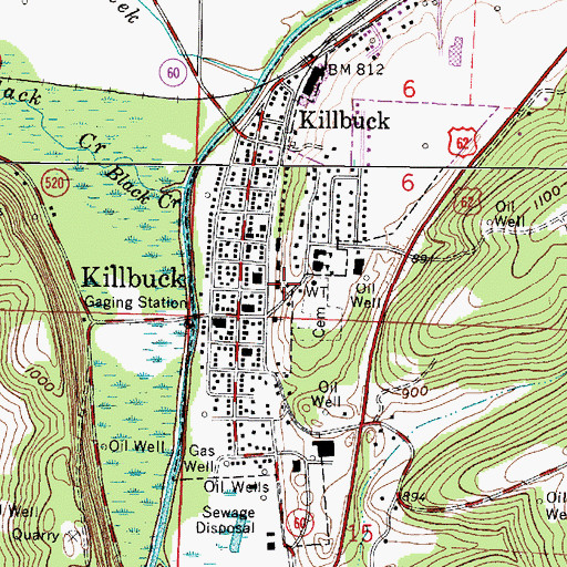Topographic Map of Village of Killbuck, OH