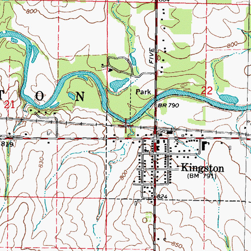 Topographic Map of Village of Kingston, IL