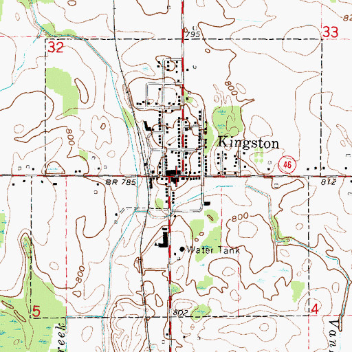 Topographic Map of Village of Kingston, MI