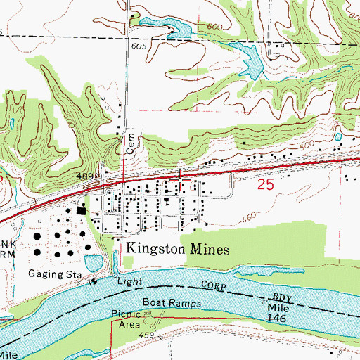 Topographic Map of Village of Kingston Mines, IL