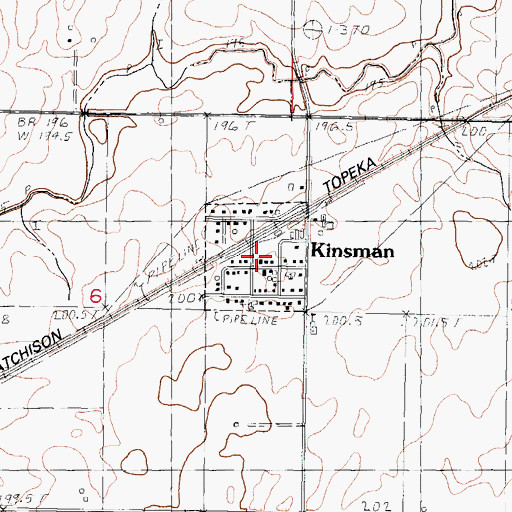 Topographic Map of Village of Kinsman, IL