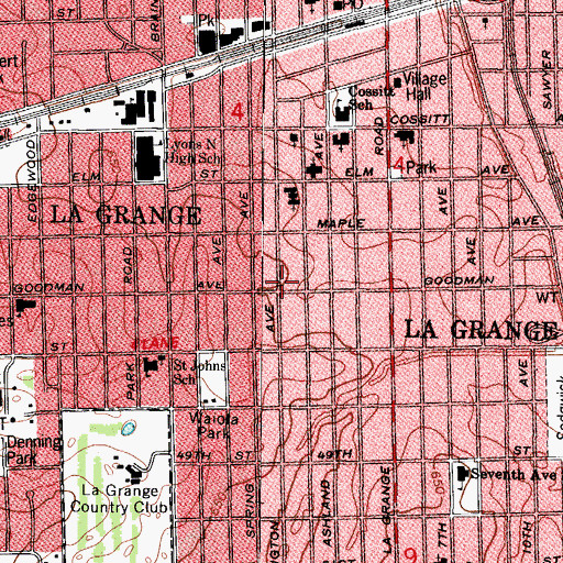 Topographic Map of Village of La Grange, IL