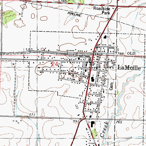 Topographic Map of Village of La Moille, IL