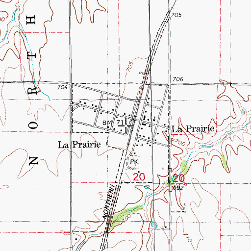 Topographic Map of Village of La Prairie, IL