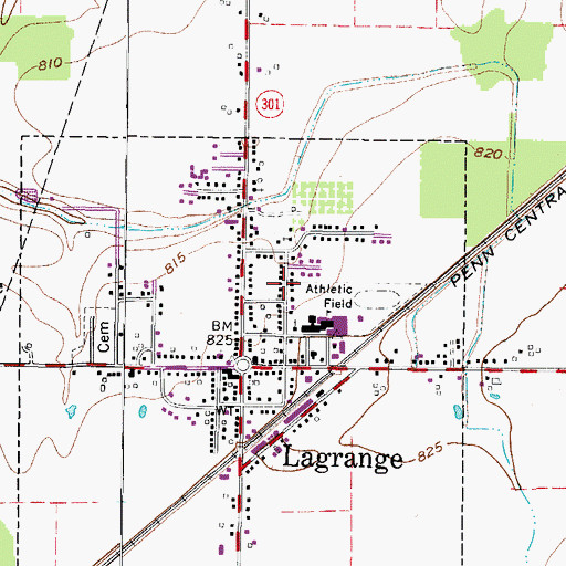 Topographic Map of Village of LaGrange, OH