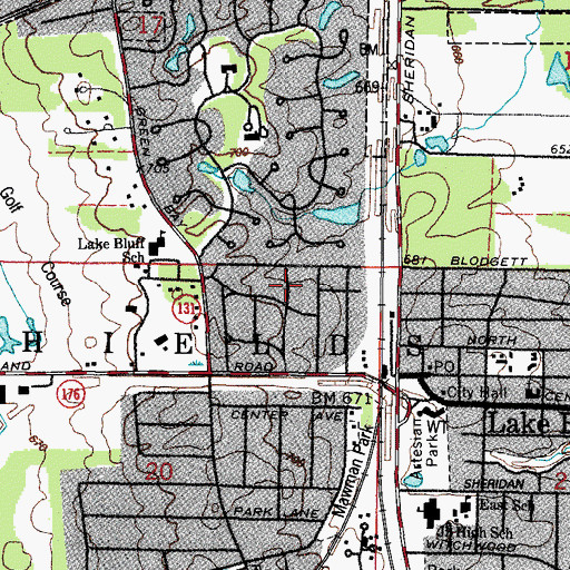 Topographic Map of Village of Lake Bluff, IL