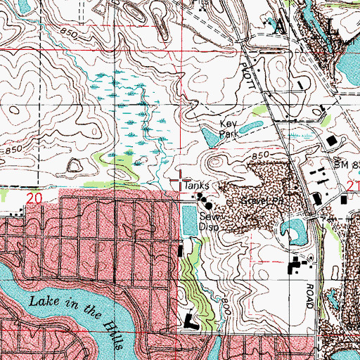 Topographic Map of Village of Lake in the Hills, IL