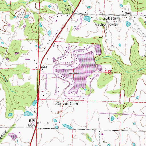 Topographic Map of Village of Lake Mykee Town, MO