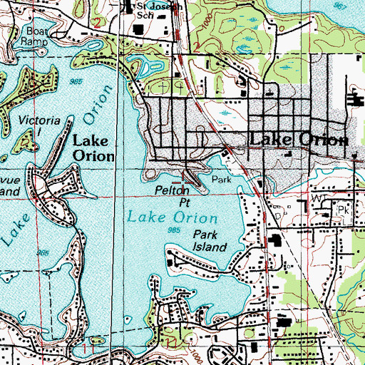 Topographic Map of Village of Lake Orion, MI
